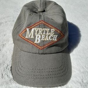 Grey Myrtle Beach VTG Textured Cotton Baseball Hat